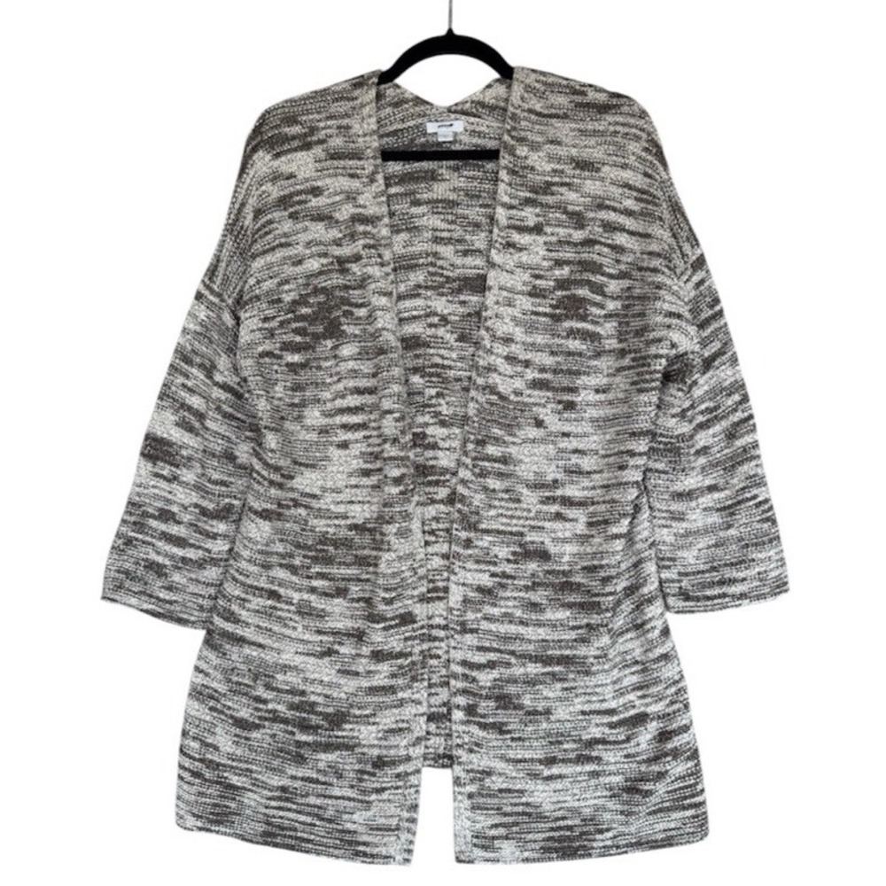 J Jill Purejill Cardigan‎ Women's XS Brown Variegated Marled Open Knit Sweater